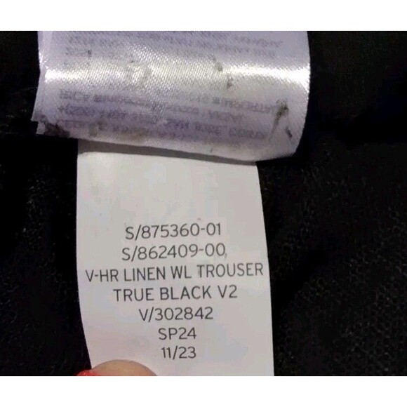 New Gap Linen Blend Pleated Easy Trouser Wide Leg Pants 12 Petite Black 32"x27" - Picture 5 of 7